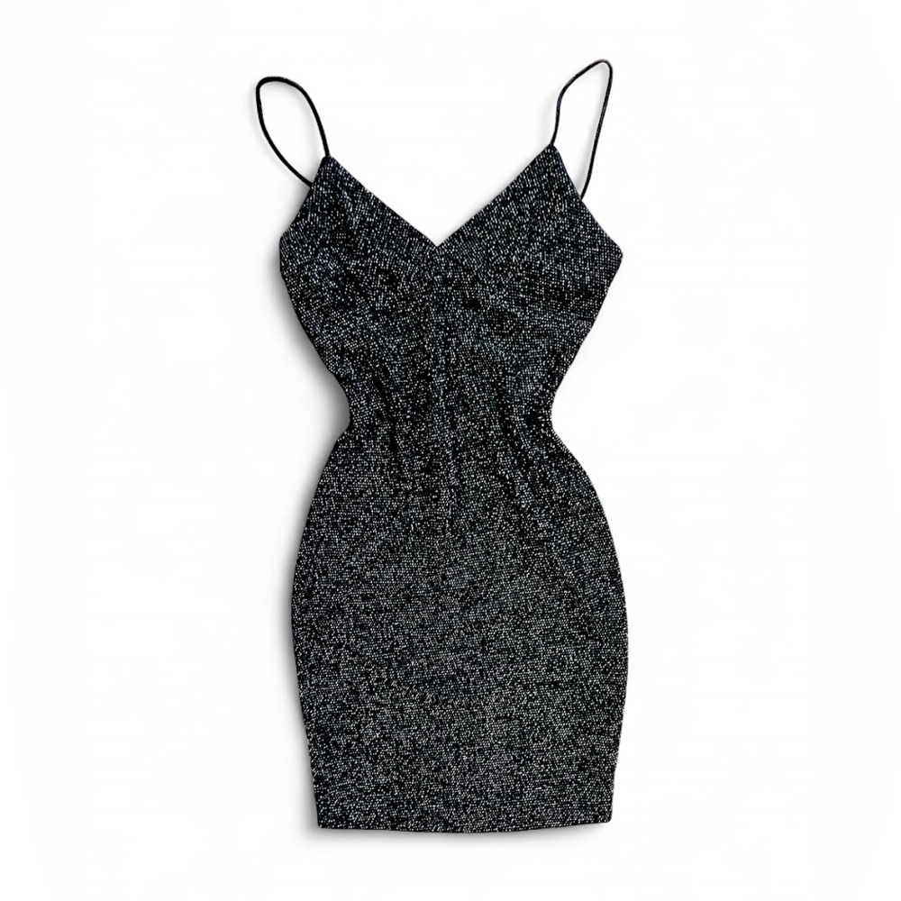 Popular 21 Chic Black Glitter Mini Dress
